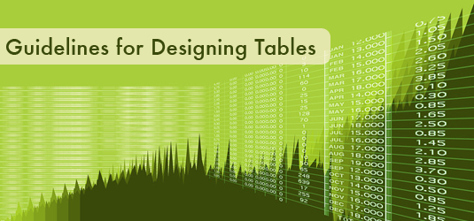 Post image for Guidelines for Designing Tables